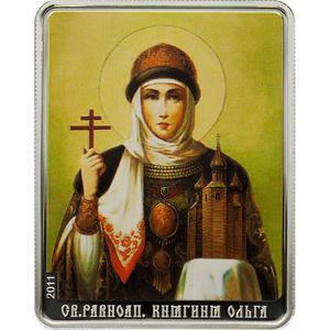 Cook Islands / Five Dollars Silver 2011 Patron Saints - St Olga - reverse photo