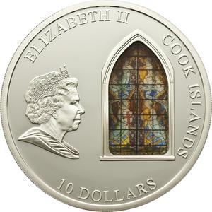 Cook Islands / Silver Fifty Grams 2011 Windows of Heaven - Westminster Abbey - obverse photo