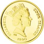 Twenty-Five Dollars Gold 1990 Tiger: Photo Coin, Cook Islands, Twenty-Five Dollars Gold 1990 Tiger / thumbnail