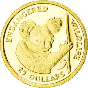 Cook Islands / Twenty-Five Dollars Gold 1991 Koala - reverse photo