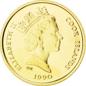 Cook Islands / Twenty-Five Dollars Gold 1990 Bison - obverse photo