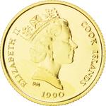 Twenty-Five Dollars Gold 1990 Bison: Photo Coin, Cook Islands, Twenty-Five Dollars Gold 1990 Bison / thumbnail