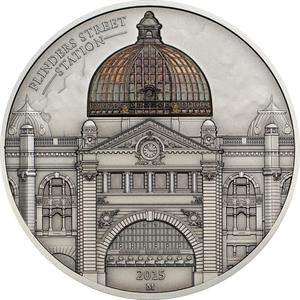 Cook Islands / Silver Two Ounces 2015 Flinders Street Station - reverse photo
