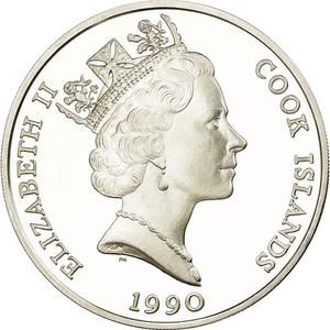 Cook Islands / Fifty Dollars 1990 Black Rhinoceros - obverse photo