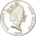 Fifty Dollars 1990 Black Rhinoceros: Photo Coin, Cook Islands, Fifty Dollars 1990 Black Rhinoceros / thumbnail