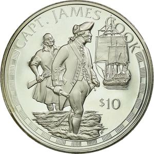 Cook Islands / Ten Dollar 1994 James Cook - reverse photo