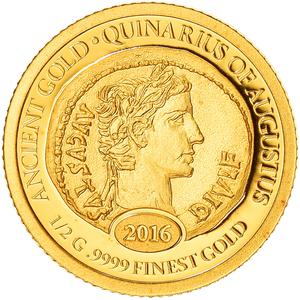 Cook Islands / Gold Half Gram 2016 Quinarius of Augustus - reverse photo