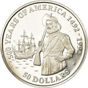 Cook Islands / Fifty Dollars 1990 America Henry Hudson - reverse photo
