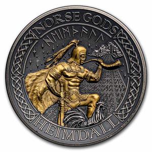Cook Islands / Silver Two Ounces 2022 Norse Gods - Heimdall - reverse photo