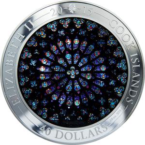 Cook Islands / Silver Ten Ounces 2015 Paris Rose - obverse photo