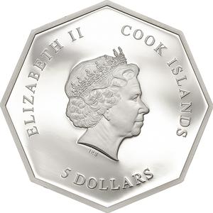 Cook Islands / Five Dollars Silver 2015 Saint Matthew - obverse photo