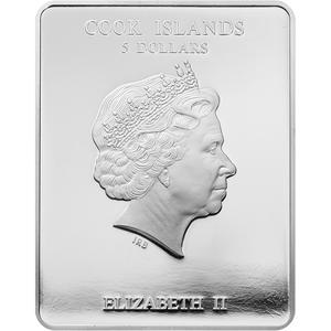 Cook Islands / Five Dollars Silver 2012 Patron Saints - St Evgenia - obverse photo