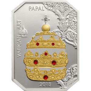Cook Islands / Five Dollars Silver 2013 Vatican Art - Tiara - reverse photo