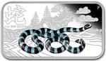 Silver Ounce 2013 Year of the Snake - Blue: Photo Coin, Cook Islands, Silver Ounce 2013 Year of the Snake Rectangle / thumbnail