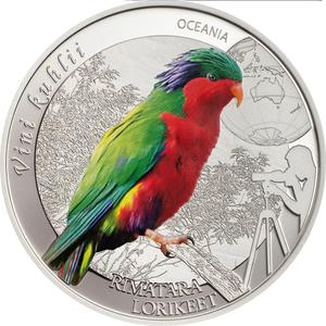 Cook Islands / Silver Half Ounce 2016 Rimatara Rainbow Lorikeet - reverse photo