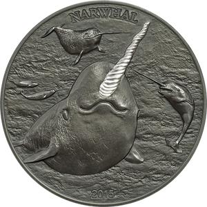 Cook Islands / Silver Ounce 2015 Narwhal - reverse photo