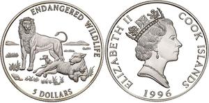 Cook Islands / Silver Ounce 1996 Lion - obverse photo