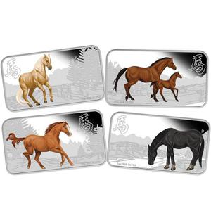 Cook Islands / Silver Ounce 2014 Year of the Horse Rectangle - reverse photo
