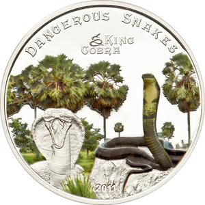 Cook Islands / Five Dollars Silver 2011 King Cobra - reverse photo