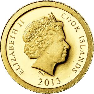 Cook Islands / Five Dollars Gold 2013 van Gogh - obverse photo