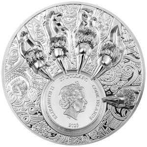 Cook Islands / Silver Three Ounces 2023 Nature Kings - Lion - reverse photo