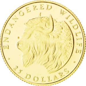 Cook Islands / Twenty-Five Dollars Gold 1990 Bison - reverse photo