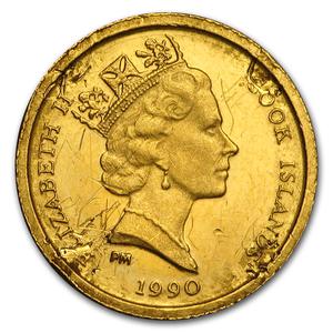 Cook Islands / Gold Twenty-fifth Ounce 1990 Endangered Wildlife - obverse photo