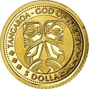 Cook Islands / Five Dollars Gold 2011 Tangaroa - reverse photo