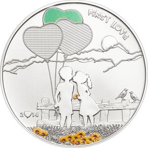Cook Islands / Five Dollars Silver 2014 Paint Your Coin - First Love - reverse photo