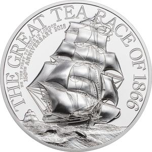 Cook Islands / Silver Two Ounces 2016 The Great Tea Race - reverse photo