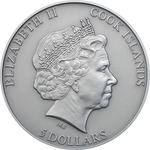 Silver Ounce 2015 Chondrite Impact - Meteorite NWA 4037: Photo Coin, Cook Islands, Five Dollars Silver 2015 Meteorite NWA 4037 / thumbnail