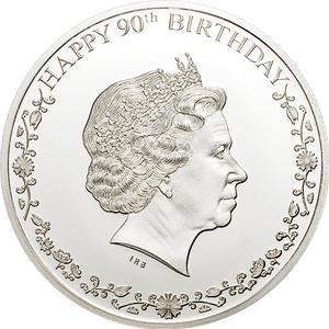 Cook Islands / Silver Two Grams 2016 Happy 90th Birthday - QEII - reverse photo