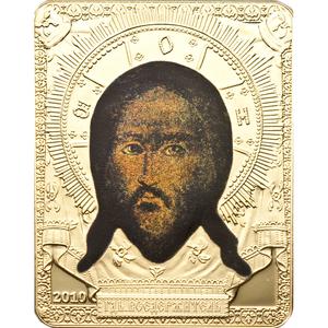 Cook Islands / Five Dollars Silver 2010 Holy Face of Christ - reverse photo