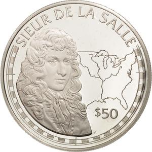Cook Islands / Fifty Dollars 1988 Sieur de la Salle - reverse photo