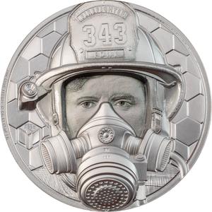 Cook Islands / Platinum Ounce 2021 Real Heroes - Firefighter - reverse photo