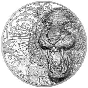 Cook Islands / Silver Three Ounces 2025 Nature Kings - Tiger - reverse photo
