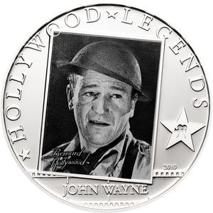 Cook Islands / Five Dollars Silver 2010 John Wayne - reverse photo