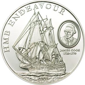 Cook Islands / Five Dollars Silver 2009 HMB Endeavour - reverse photo