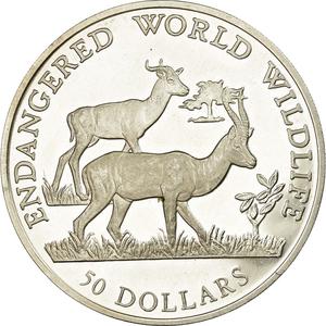 Cook Islands / Fifty Dollars 1990 Wildlife - reverse photo