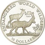 Fifty Dollars 1990 Wildlife: Photo Coin, Cook Islands, Fifty Dollars 1990 Wildlife / thumbnail