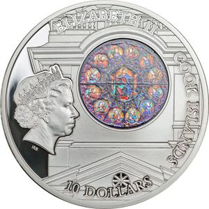 Cook Islands / Silver Fifty Grams 2015 Windows of Heaven - Storkyrkan Church - obverse photo