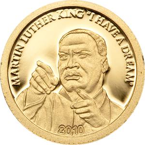 Cook Islands / Gold Half Gram 2010 Martin Luther King - reverse photo