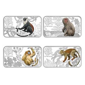 Cook Islands / Silver Ounce 2016 Year of the Monkey Rectangle - reverse photo