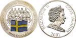 One Dollar Silver 2001 Football - Sweden: Photo Coin, Cook Islands, One Dollar Silver 2001 Football - Sweden / thumbnail