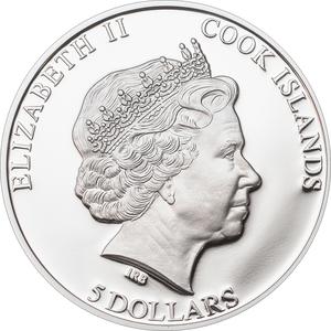 Cook Islands / Five Dollars Silver 2013 Resignation of Benedict XVI - obverse photo