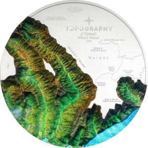 Cook Islands / Silver Five Ounces 2024 Hawaii Topography - reverse photo