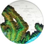 Silver Five Ounces 2024 Hawaii Topography: Photo Coin, Cook Islands, Silver Five Ounces 2024 Hawaii Topography / thumbnail