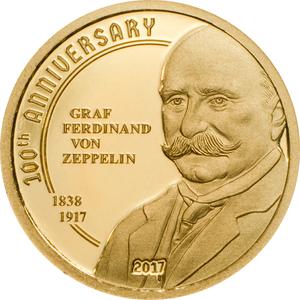 Cook Islands / Gold Half Gram 2017 Anniversary of Graf Zeppelin - reverse photo