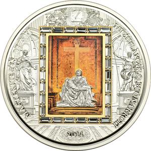 Cook Islands / Silver Three Ounces 2014 Michelangelo's Pietà - reverse photo