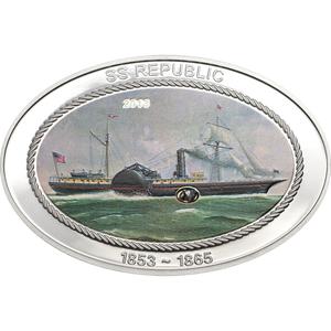Cook Islands / Five Dollars Silver 2013 SS Republic - reverse photo